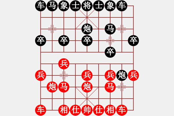 象棋棋谱图片:半途列炮 - 步数:10 象棋棋谱图片:半途列炮 - 步数:10