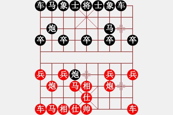 象棋棋谱图片:第1局取中兵压马破上右士 - 步数:10 象棋棋谱图片:第1局取中兵压马破上右士 - 步数:10