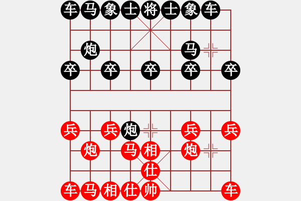 象棋棋谱图片：第1局取中兵压马破上右士 - 步数：10 