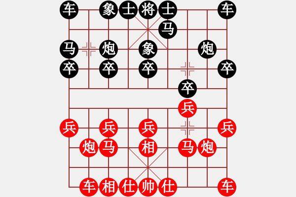 象棋棋谱图片：黑龙江省社会体育指导与棋牌运动管理中心 刘俊达 负 四川成都队 许文章 - 步数：10 