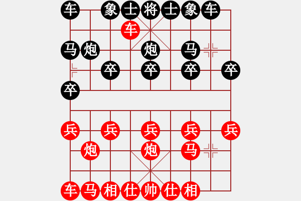 象棋棋谱图片:002顺炮横车破直车他先上马弃马局 - 步数:10 象棋棋谱图片:002顺炮横车破直车他先上马弃马局 - 步数:10