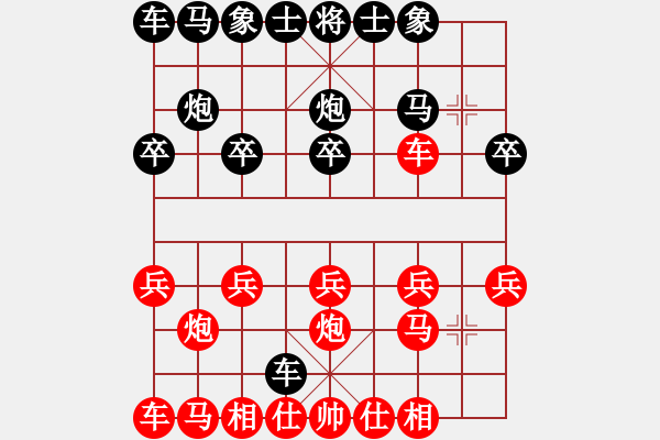 象棋棋谱图片：002-顺炮横车破直车弃马局 - 步数：10 