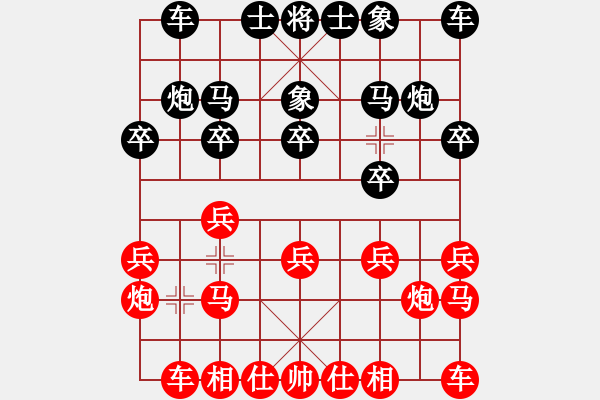 象棋棋谱图片：杭州环境集团队 王天一 先和 四川成都懿锦金弈队 武俊强 - 步数：10 