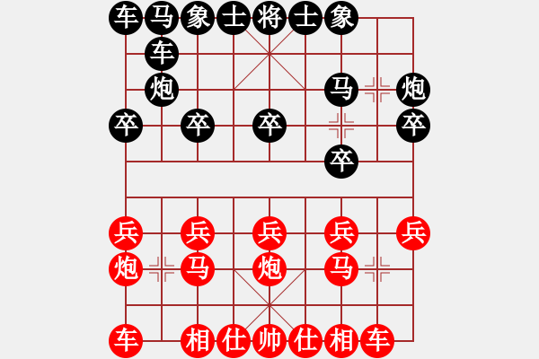 象棋棋谱图片:激烈对攻 - 步数:10 象棋棋谱图片:激烈对攻 - 步数:10