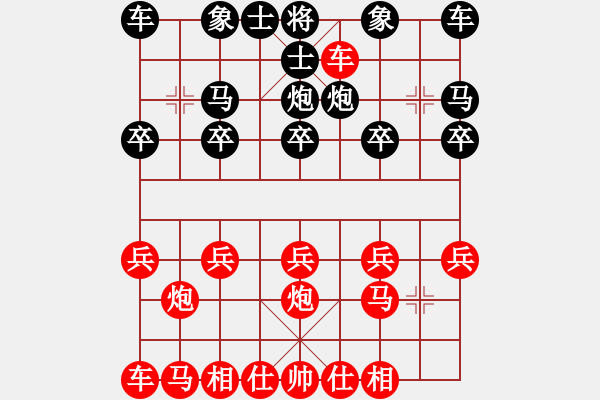 象棋棋谱图片：019列炮破补士角炮局 - 步数：10 