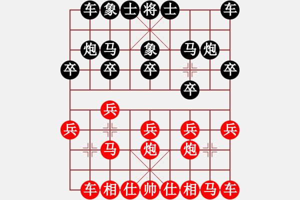 象棋棋谱图片：杭州环境集团 王天一 胜 河南楚河汉界天伦 赵金成 - 步数：10 