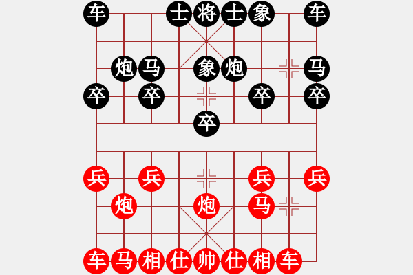 象棋棋谱图片:013右炮直车破右单提马士象局 - 步数:10 象棋棋谱图片:013右炮直车破右单提马士象局 - 步数:10