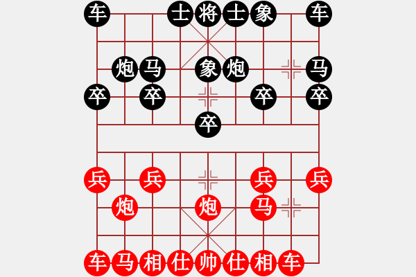 象棋棋谱图片：013右炮直车破右单提马士象局 - 步数：10 